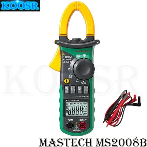 MASTECH MS2008B Digtal Clamp Meter with Light Temp Frequency ACDC Digital Multimeter Electric Tester Current Clamp Meter Ammeter