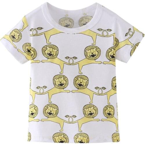 Funnygame Children T shirts for Boys Girls Cotton Animals Print Baby Bats Tees Tops Kids Boys Clothes