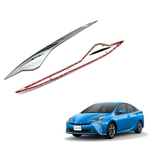 For Toyota Prius 50 Series 2019 ABS Chrome Headlight Eyebrow Trim Strip Headlight Eyebrow Bright Strip Car Accessories
