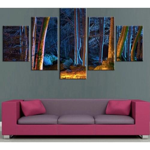 Home Decor Canvas Painting 5 Pieces Tree Landscape HD Prints For Living Room Wall Art Creative Modular Pictures Artwork Poster