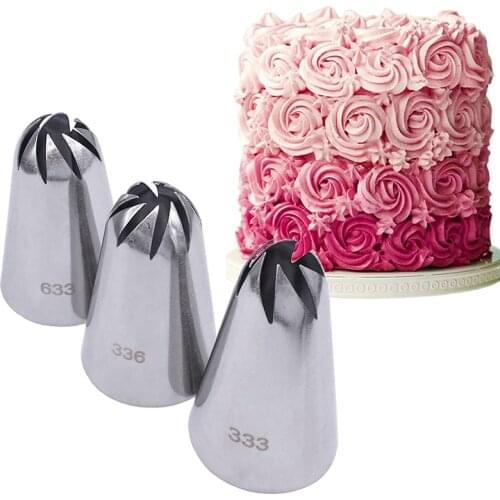 3 pcs/set Icing Piping Nozzles Fondant Cake Decorating Pastry Tip Set Cupcake Tools Bakeware