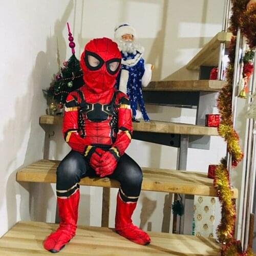 4-13Y Childrens Spiderman Costume Marvel Superhero Jumpsuit Kids Halloween Avengers Cosplay Tights