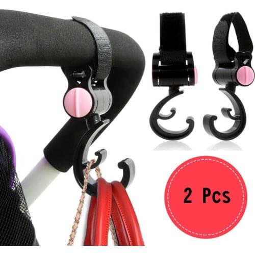 2 Pcs/Pack Baby Stroller Accessories Hook Multi Purpose 360 Degree Rotating Stroller Hanging Hooks Bag Holder Baby Accessories
