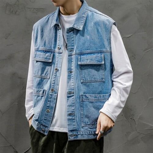 Veste Sans Manche Homme Mens Vest Mens Jackets Sleeveless Denim Jacket Veste Homme Sleeveless Jacket Men Casual Cotton Comfort