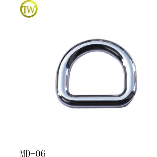 MD06 custom silver handbag metal D ring buckle for bag accessories 19mm