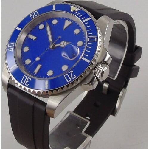 40mm DREAMRUI blue dial Sapphire glass Ceramic bezel Luminous automatic mens watch