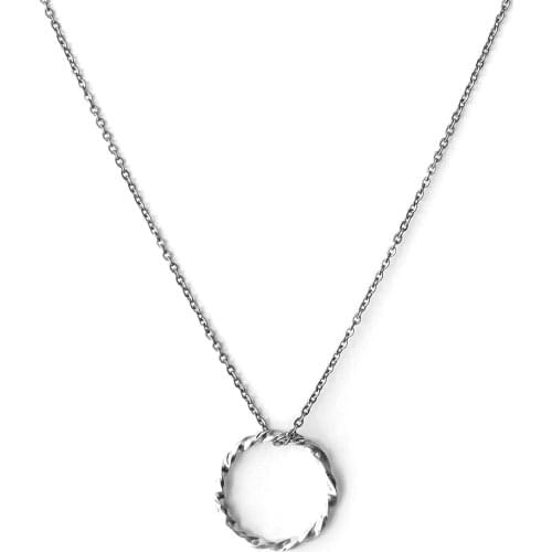 Men necklace stainless steel Necklace Women Men Simple Long Chain Rectangular pendant Mens Silver Ring Twist Necklace