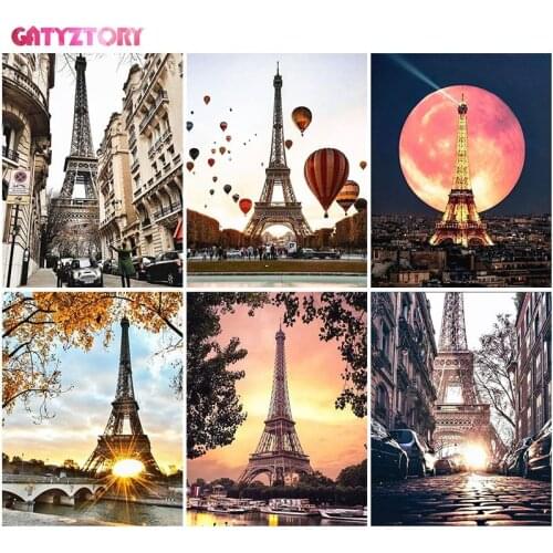 GATYZTORY Frame DIY Painting By Numbers Rose Paris Landscape Paint By Numbers For Home Wall Art Picture Unique Gift
