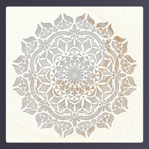 Pack of 8 Sheets Milk White Translucent Mandala Stencils Set 12'' x 12'' PET Mandala Hollowed Out Painting Template Kits