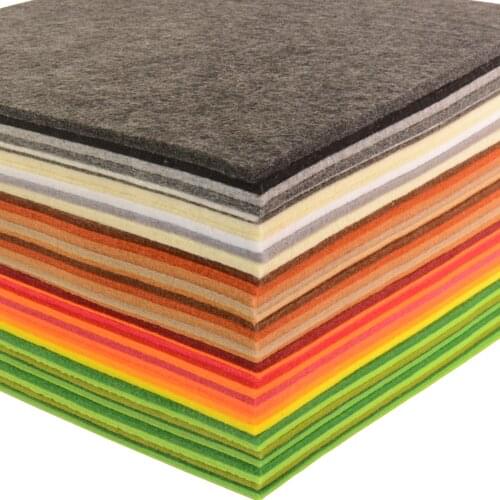 Booksew 10 x 10cm Nonwoven Polyester Printed Felt Fabric For Sewing Handmade Doll Home Decorate Cloth Carft Colourful Patchwork