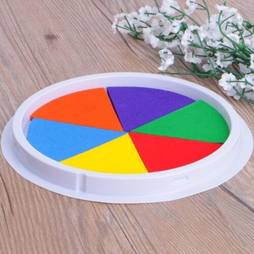 Non-toxic pigment inks 6 Colors Ink Pad Stamp DIY Finger Painting Craft Cardmaking Large Round For Kids Ink Pad pigment powder