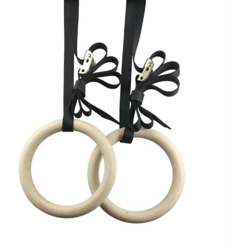 2020 New Wooden or ABS for choice 28mm Exercise Fitness Gymnastic Rings Gym Exercise Cross fit Pull Ups Muscle Ups Building Ring