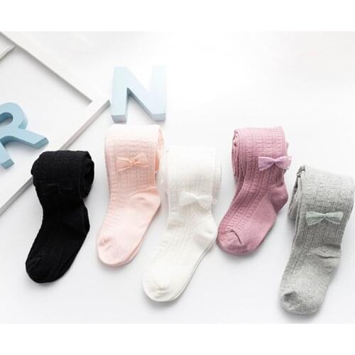 PatPat 2020 New Baby Toddler Comfy Bow Decor Tights Baby Toddler Girl Bottoms Leggings Tights Baby Girl