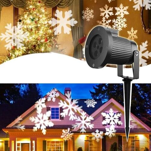 Holiday Landscape Garden Snowflakes Disco DJ Stage Light Moving Snowflake Outdoor Laser Projector Lawn Spotlight