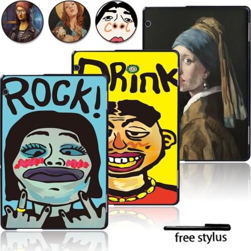 For Huawei MediaPad T3 8.0/T3 10 9.6"/T5 10 10.1"/MediaPad M5 Lite 8/M5 Lite 10.1"/M5 10.8" Tablet Durable Hard Shell Case + Pen