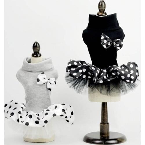 Summer Polka Dots Dog Wedding Dress Luxury Puppy Clothes for Small Dogs Pomeranian Yorkie Skirt Cat Costume