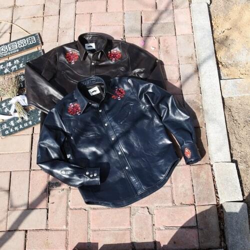 SDMP1250 RockCanRoll Read Description! Asian Size Super Quality Genuine Horse Leather Horsehide Stylish Navajo Embroidery Jacket