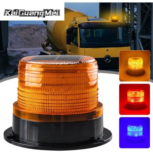 Car Round Strobe Light Roof Signal Warning Light 8LED Solar Magnetic Waterproof Emergency Lamp Police Car Traffic Warning Lights