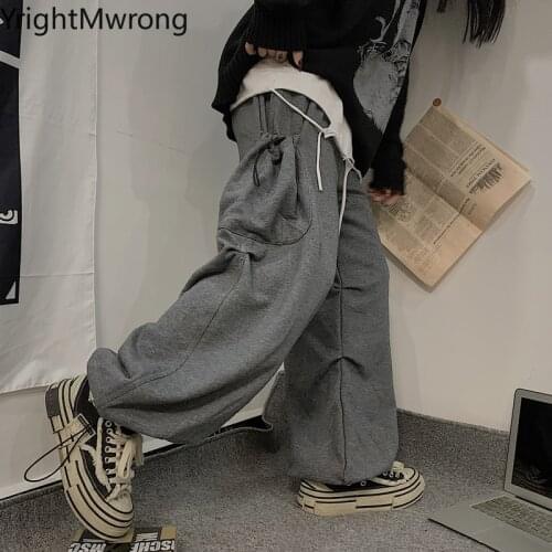 Side Cargo Pocket Streetwear Woman Man Hip Hop Loose Harem Jogger Track Pant Harajuku Baggy Sweatpant Punk Wide Oversized Korean