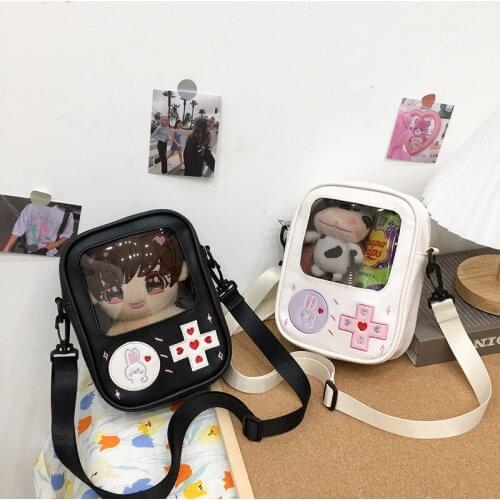 Cute Game Machine Lolita Ita bag Transparent 20cm Dolls Handbag Shoulder Bag Cosplay Harajuku Girl Uniform Messenger Bag IB035