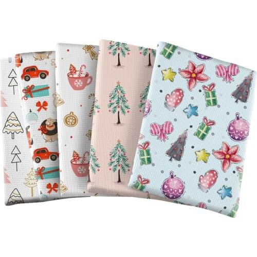 Bullet Cloth Printed Christmas Polyester Bubble Cloth DIY Childrens Home Textile Doll Sewing Cloth 50*145cm