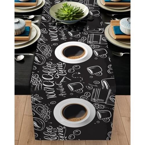 Runner drape table Living Room Kitchen grey color coffee patterned micro fabric cover runner pattern Free Shipping