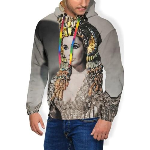 Liz Hoodie Elizabeth Taylor As Cleopatra Hoodies Autumn Purple Pullover Hoodie Outdoor Large Polyester Hoodies