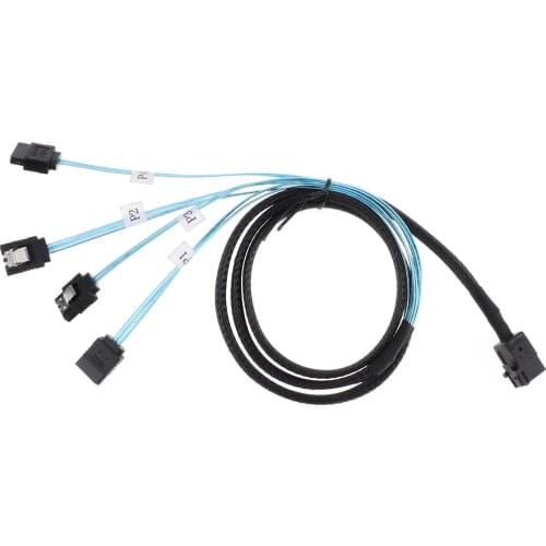 Internal HD Mini SAS 12Gb SFF-8643 to SATA Cable Adapter SFF 8643 Motherboard Controller to 4 SATA Hard Drive Cable