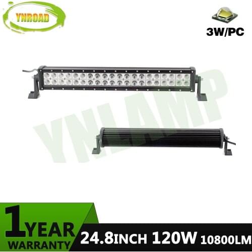 YNROAD 120w 24.8inch SCREW TYPE Dual row Led Light Bar Driving Offroad Light Spot/flood 10V- 30V for4x4 ATV UTV TRUCK 4WD