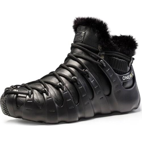 ONEMIX Winter Boots Men Walking Shoes For Women Outdoor Trekking Shoe Fur Plush Sneakers Waterproof Keep Warm Snow Boots