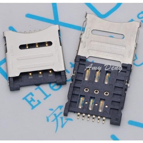 200pcs/lot card MICRO card flip type 1.8H 6P card slot