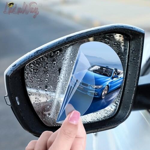 4pcs Car Rear View Mirror Film - Anti-Fog Anti-Glare Anti-Scratch Anti-Mis Rainproof Waterproof HD Mirror Window Film Clear Prot