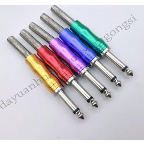 50pcs NEW 6.35mm Mono Plug With Spring Cable Protector Solder