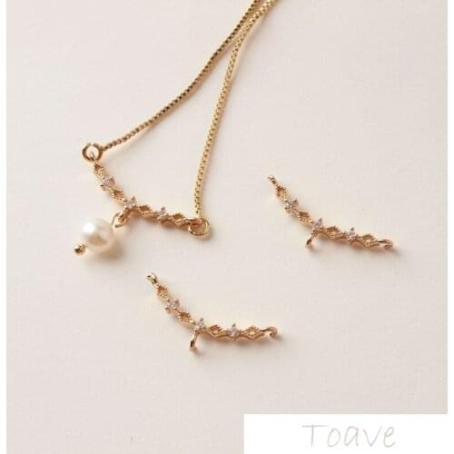 6pcs Simple temperament zircon miniature arc three hanging color retention electroplating pendant DIY material accessories