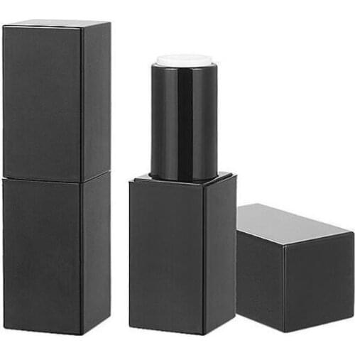 Free Shipping empty high grade plastic lipstick tube ,black outer square shape inner DIY lipstick tube