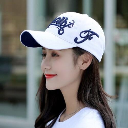 New style baseball cap, golf cap, hard top, white peaked cap, Korean fashion sunshade and sun hat