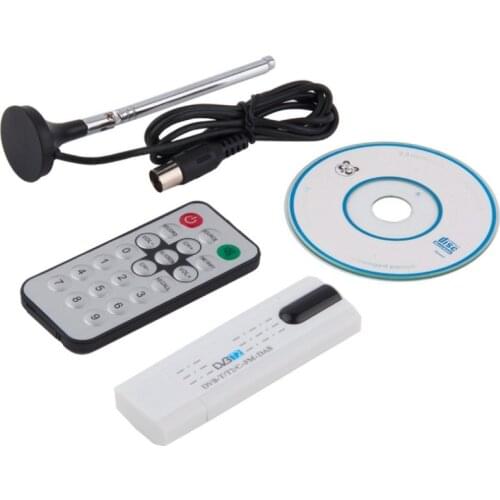 Digital DVB-T2/T DVB-C USB 2.0 TV Tuner Stick HDTV Receiver with Antenna Remote Control HD USB Dongle PC/Laptop for Windows