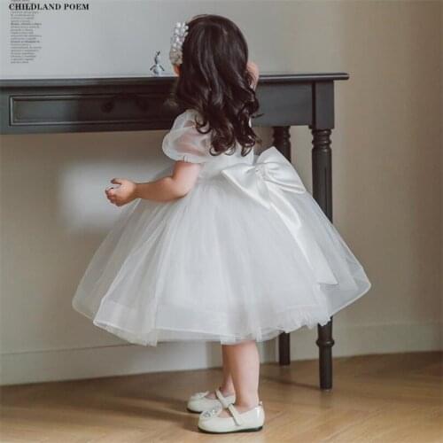 Birthday Party Baby Girls Dress Lace Princess Baby Baptism Christening Dress Little Bridesmaid Wedding Girls Dresses Ball Gown