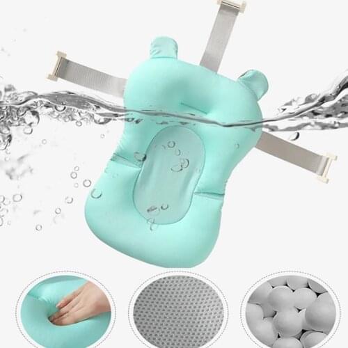 Baby Shower Bath Tub Pad Non-Slip Bathtub Seat Support Mat Newborn Safety Security Bath Support Cushion Foldable Soft Pillow