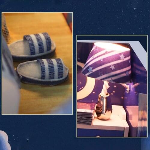 Easy Craft Assembly Kids Dollhouse with Multiple Accessories, Dream House for Toddlers with Warm LED Lights