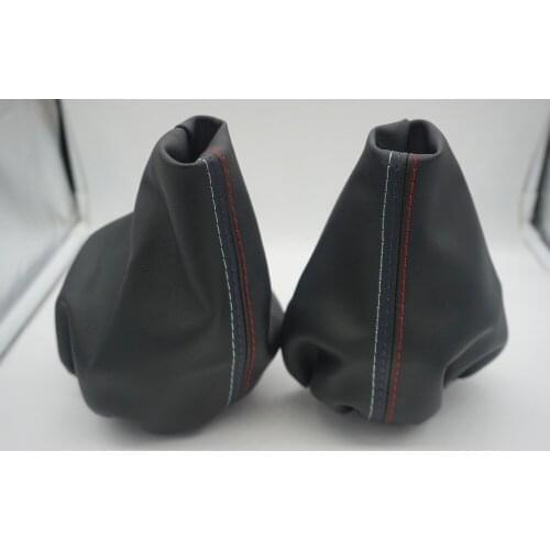 GOOD Shipping Car Shift Gear Stick Manual Handbrake Gaiter Shift Boot Black Leather Boot For BMW 3 Series E36 E46 M3 Car Styling