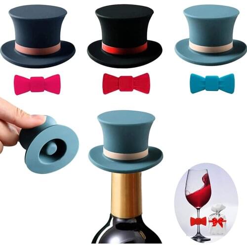 Creatived Magic Hat Shape Food Grade Soft Silicone Red Wine Stoppers No BPA High Quality Silicone Wine Corks