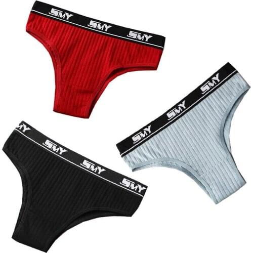 Hot Sale Sexy Womens Cotton Sport Panties Underwear Seamless Letter Briefs Low Waist Soft Comfortable Breathable Lady Lingerie