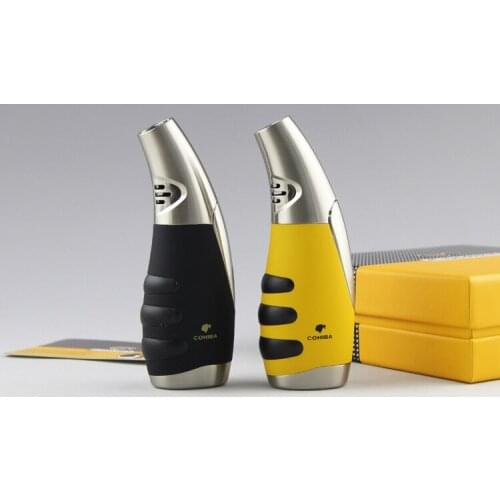 COHIBA Cigarette Cigar Lighter Metal Windproof 1 Torch Jet Flame Lighter Use Butane Gas For Smoking