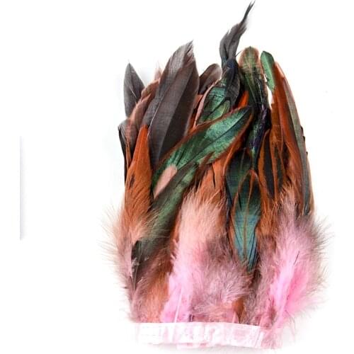 13-18CM Natural Rooster Feathers Trim Fringe For Crafts DIY Wedding Shoulder Pads Accessory Carnival Decoration Plumes Wholesale