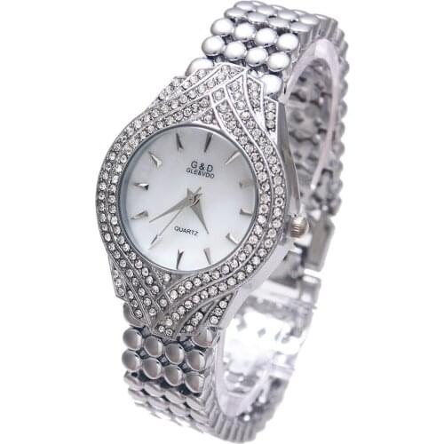 2017 New G&D Watch Women Quartz Watch Silver Stainless Steel Band Relojes Mujer Luxury Bracelet Watches Wrist Watch Gift Boxes