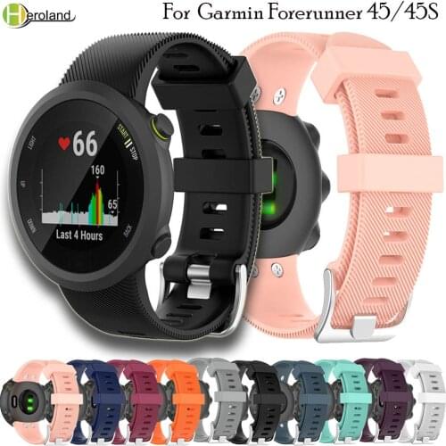 Hero Iand Watch Strap For Garmin forerunner 45 45S soft sport Silicone Smart Watches Bands Wristbands Replacement Bracelet +tool