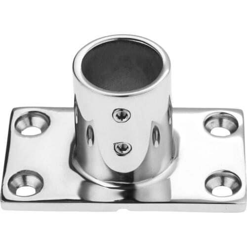 316 Stainless Steel Hand Rail Fitting Boats Yacht Marine Hardware 90 Degree Rectangular Stanchion Base For 1"" 25mm Pipe Tube