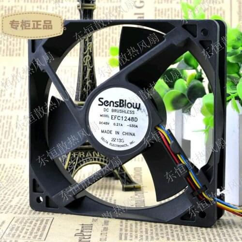 For delta EFC1248D 12025 48V 0.21A 4 wire PWM fan For Huawei switches