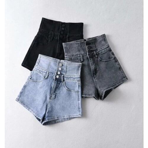 DOUJILI High Quality Summer Shorts High Waist 4 Button Pocket 2021 Fashion Women Sexy Short Pants Streetwear